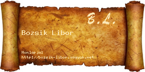 Bozsik Libor névjegykártya